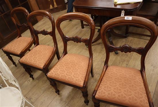 A set of four Victorian mahogany dining chairs